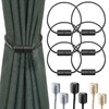 6-Pack Strong Magnetic Curtain Tiebacks with Thicker Twist Rope Decorative