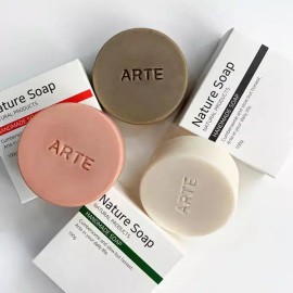 Arte 아르떼 천연비누 제로웨이스트 어성초 유황 숯 모낭 알로에 CP 수제 비건 세안 비누 [쑥비누] Arte Natural Soap Zero Waste Mugwort Sulfur Charcoal Follicle Aloe CP Handmade Vegan Cleansing Soap [Mugwort Soap]
