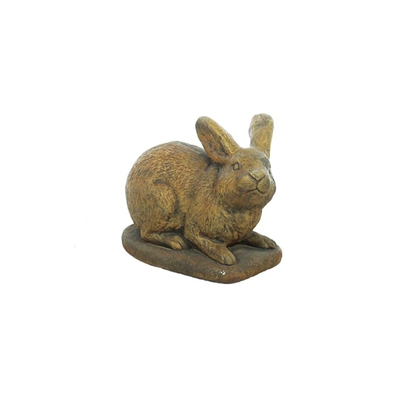 Solid Rock Stoneworks Rabbit Looking Right Concrete Statue, 10" Tall,