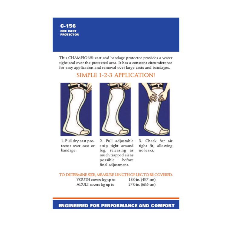 Champion Cast Protector, Half-Leg, Water-Tight, Vinyl, Youth