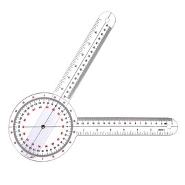 Goniometer 12 inch, Transparent Orthopedic Angle Ruler Plastic Goniometer, 360 Degree Clear Protractor Physical Therapy for Body Measuring Tape Goniometer Protractor Ruler