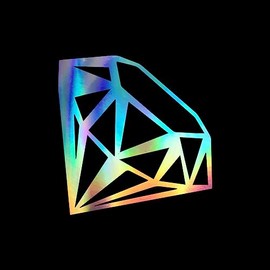 Diamond Silhouette Sticker Vinyl Decal Notebook Car Window Laptop 4" x 4" (Holographic)
