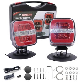 yuksood USB-C Wireless Trailer Lights Kit - With Suction Cup, Adjustable Angle,Magnetic,Rechargeable,Suitable for Trucks, Trailers,Boat, RV, Vehicle, Caravan