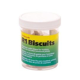wolfcraft 2993404 Compressed Wafer Shaped Wood Joining Biscuits for Joining Wood Pieces, #R1, 110 Piece Jar