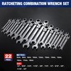 WORKPRO 22-Piece Ratcheting Wrench Set, Flex-Head Ratchet Combination Wrench Sets
