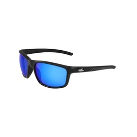 Pompano Blue Mirror Performance Fog Technology Lens, Shiny Black Frame Safety Glasses - BH2759PFT