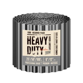 Land Guard Corrugated Garden Edging Border, 12" x 50' Landscape Paver Edging, Tall Landscape Edging, Fence for Garden, Flower Bed, Lawn and Landscape Edging (Glossy Black)