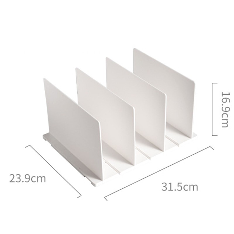 Shelf Divider White Sturdy Plastic Easy Assembly Adjustable Vertical Handbag