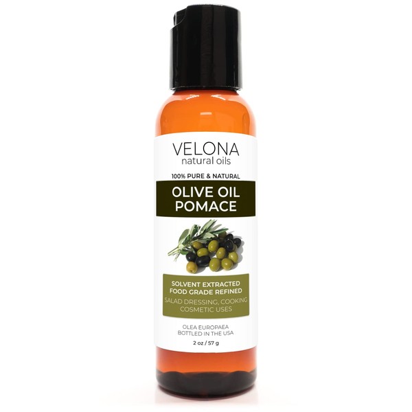 velona Olive Pomace Oil 2 oz | 100% Pure and Natural Carrier Oil | Refined, Cold pressed | Cooking, Skin, Hair, Body & Face Moisturizing | Use Today - Enjoy Results