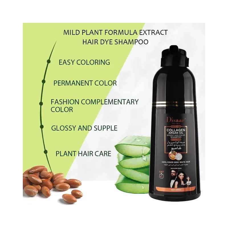 Shampoo Cubre Canas Negro Barba Colágeno Argan