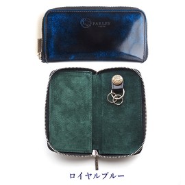 Leather Workshop PARLEY Card & Smart Key Case, Key Case, "Parley Classic" (Parley Classic) Men's, Women's, Unisex [PC-19] Card Slot, Mini Wallet, blue (royal)
