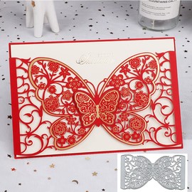 Lace Rose Butterfly Metal Die Cuts,Butterfly Woods Scenery Background Cutting Dies Cut Stencils DIY Scrapbooking Decorative Embossing Paper Scrapbooking Card Making