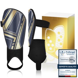 Children's Football Shin Pads - Test Angel Certified Shin Pads for Football with Ankle Protection, Shin Pads Football with Long Straps, Boys and Girls