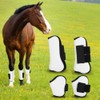 4PCS White PU Shell Horse Front Back Leg Guard Boot