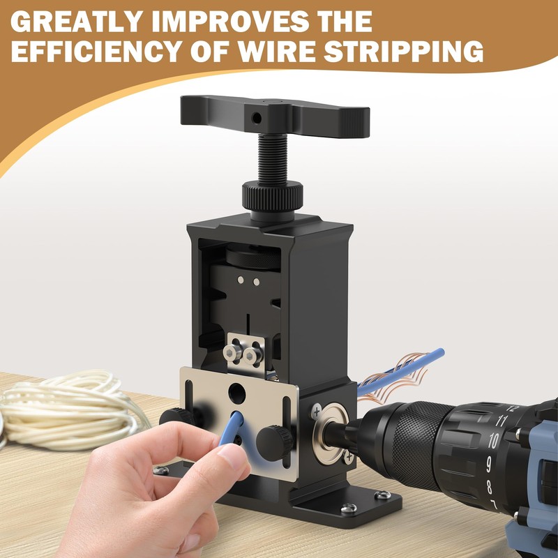 YehgoMade Adjustable Wire Stripper Machine Upgraded Drill-powered Stripper Automatically Strips