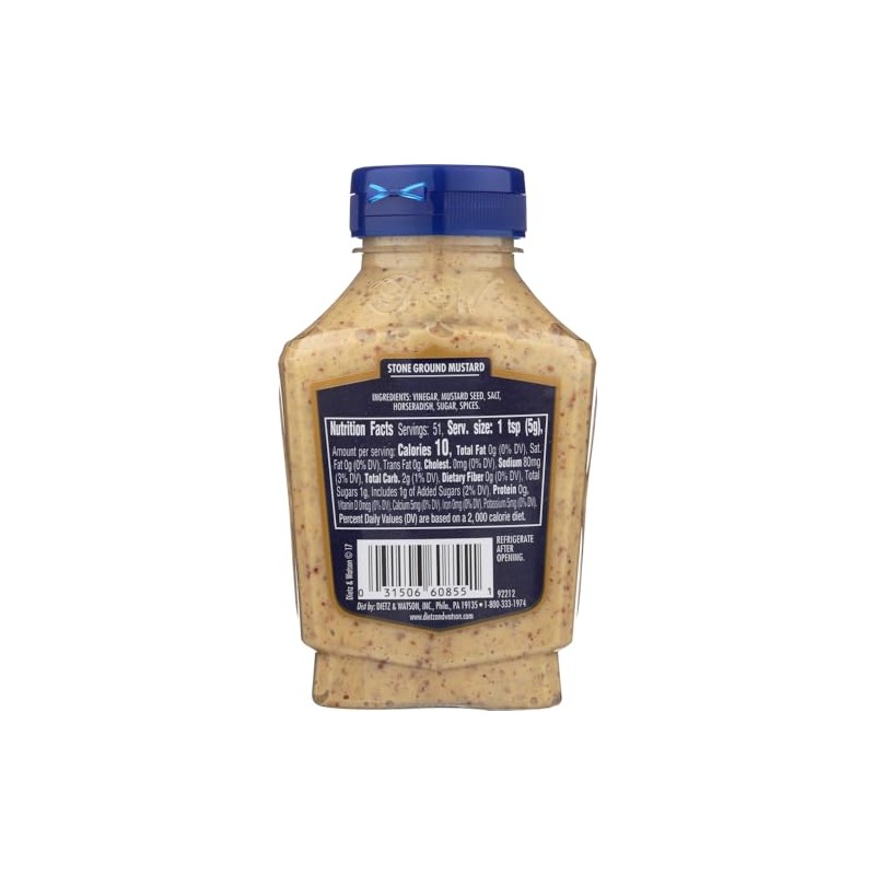 Dietz & Watson, Deli Compliments, Stone Ground Mustard, 9oz Bottle