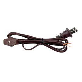 National Artcraft® 6' Brown Replacement Lamp Cord with Rotary On/Off Switch & 3/4" Stripped Ends - (1/Pkg)