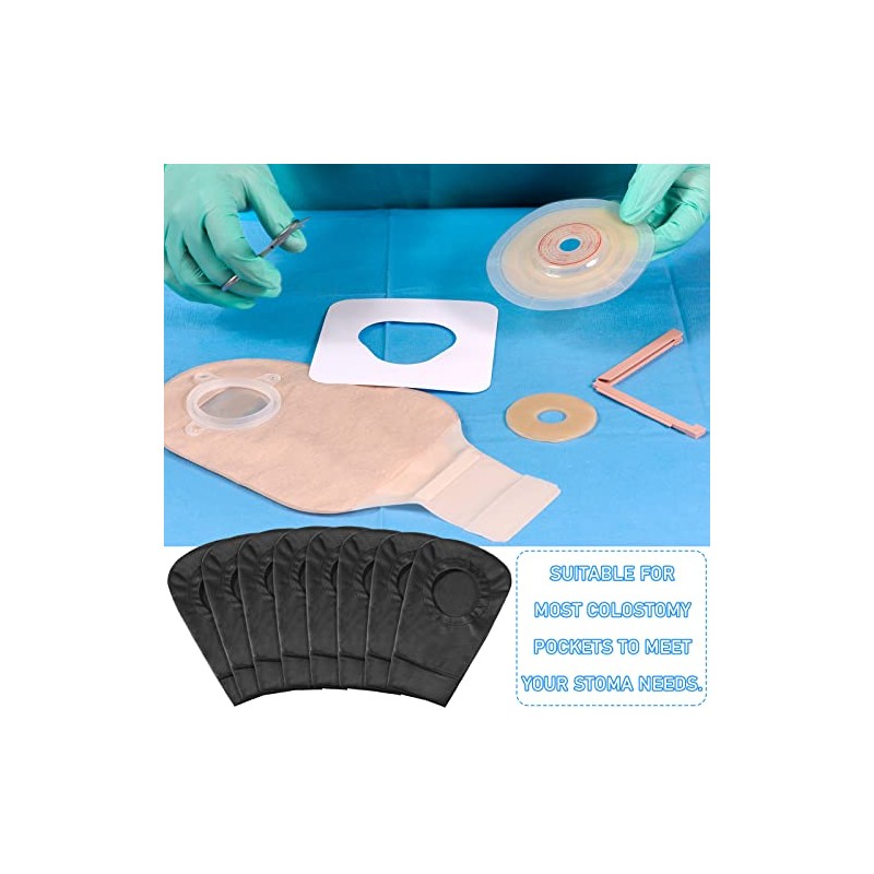 4 Piezas Funda para Bolsa de Ostomía Negra Cobertura de