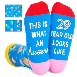 Zmart 29th Birthday Gifts Ideas Socks - 29 Year Old Gifts for Man Woman, 29th Birthday Socks for Men Women