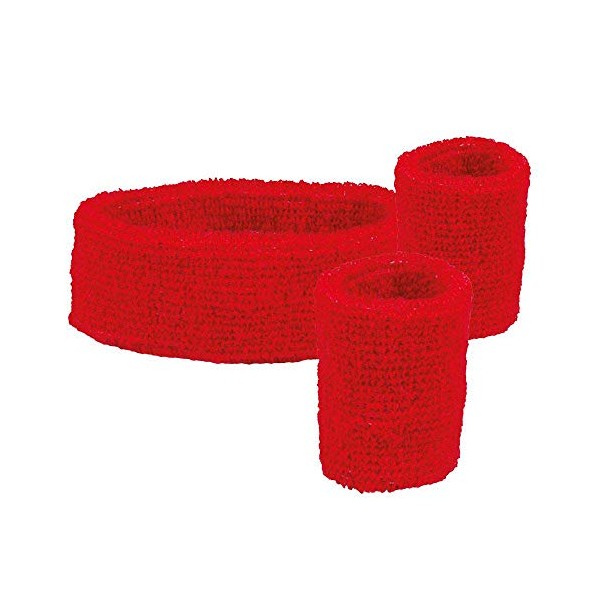 Boland Sweat Band Set, Plain Colour, 3-Pieces, red