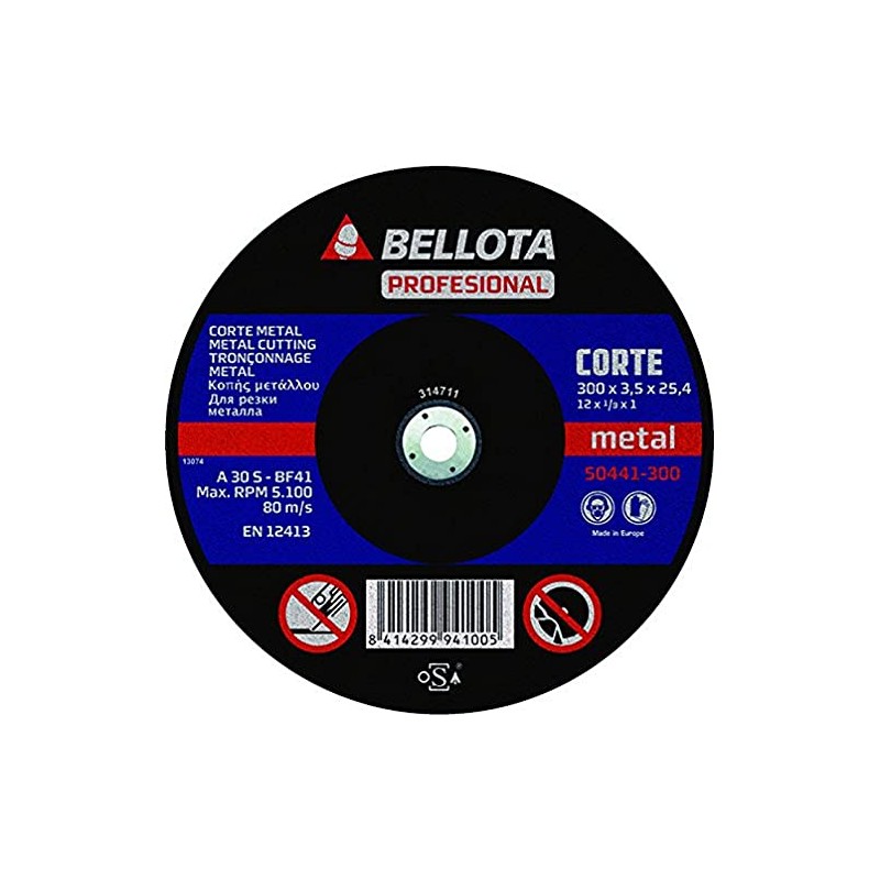 Bellota 50441-300 Abrasive Disc Stationary Machine Cutting Metal 300 mm,