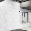 Giorbello Glass Subway Backsplash Tile, 4x4, Bright White, Sample Tile