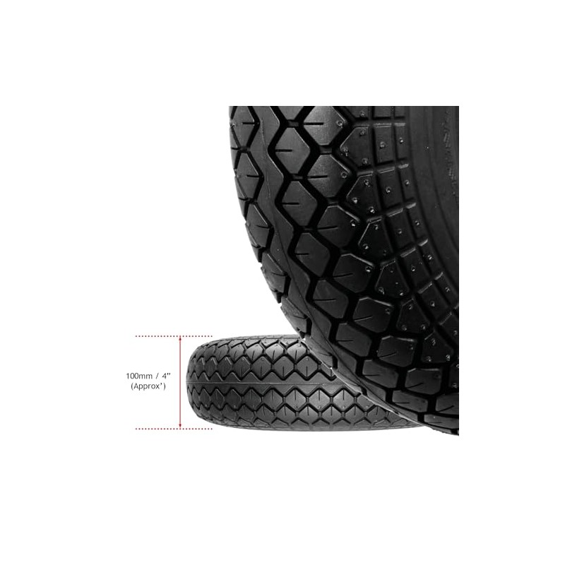 SPARES2GO Mobility Scooter Tyre 4.00x5 Block Tread 4.00-5 400x5 400-5