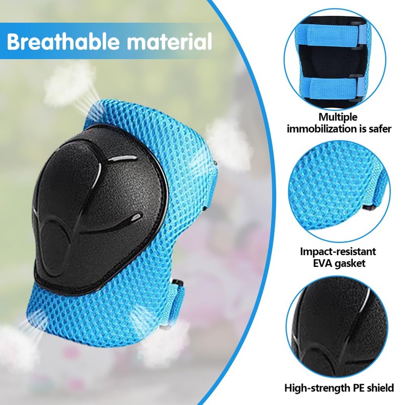 Udbrud Children's Protective Gear Set, Knee Pads 7-in-1 Set, Shockproof
