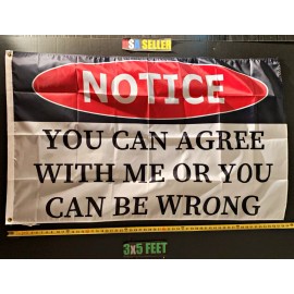 Unbranded Beer Flag FREE FIRST CLASS SHIP! Agree With Me Or Be Wrong Cold Beer Sign 3x5'