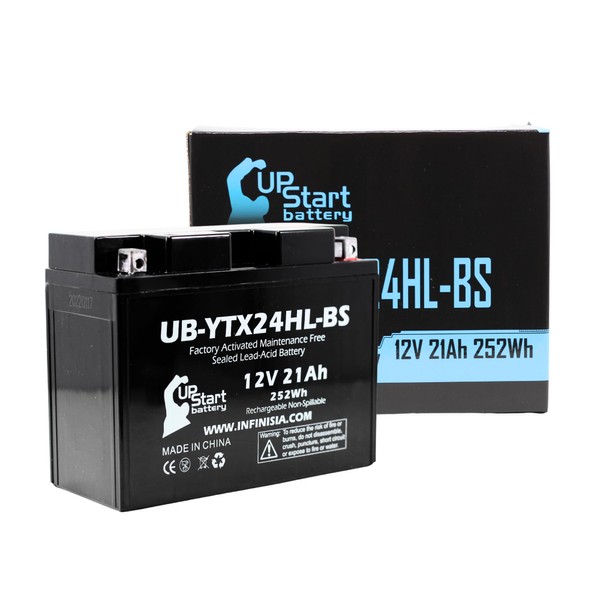 UB-YTX24HL-BS Battery Replacement for 2010 Polaris Wide Track 500 CC