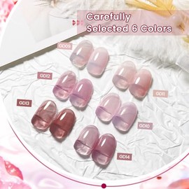 JODSONE- Obtendrás: Juego de esmaltes de uñas en gel de gelatina de 6 colores de 10 ml, deja que tus dedos sean como quieras, muestra diferentes estil