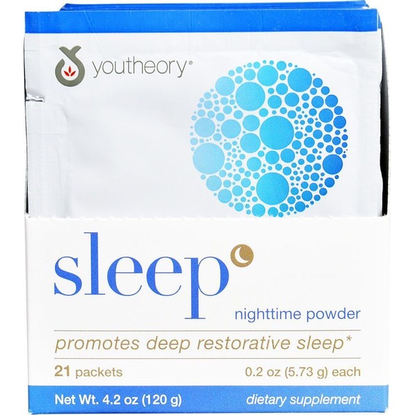 YOUTHEORY Sleep Powder Advanced Packets 21 Count, 0.02 Pound