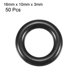 sourcingmap Nitrile Rubber O-Rings 16mm OD 10mm ID 3mm Width, Metric Sealing Gasket, Pack of 50