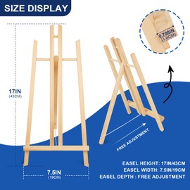 ESRICH 15pcs 17 Inch Tabletop Easels, Easel Stand for Painting,Tripod, Painting Party Easel, Kids Student Desktop Easel for Painting,Paint Easel for Canvas Painting