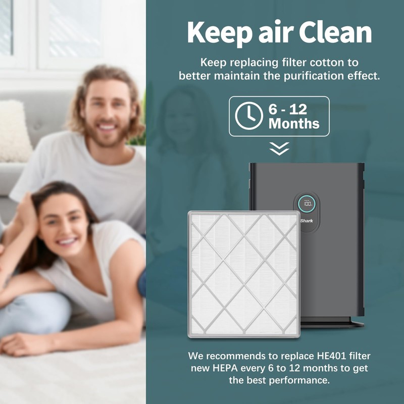 HE400 Filter Replacement for Shark Air Purifier 4 Compatible with