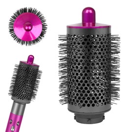 TUAKIMCE Large Round Brush for Dyson Airwrap Attachments, Bigger Oval Round Volumizing Brush Compatible with Dyson Air Wrap, Smooth Hair, Volumizing and Curly Styling, Rose
