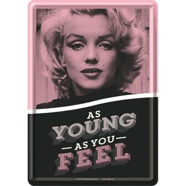 Nostalgic-Art 10302 Celebrities-Marilyn-As Young As You Feel, Metal Card, Colourful, 10 x 14 cm
