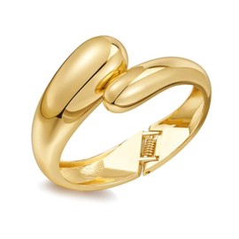 HEEYA Gold Bracelet for Women, Gold Bangle Teardrop Bracelets-Chunky Gold Bracelets Cuff Bracelet Bangles for Womens Gold Jewellery Birthday Presents for Ladies Girls