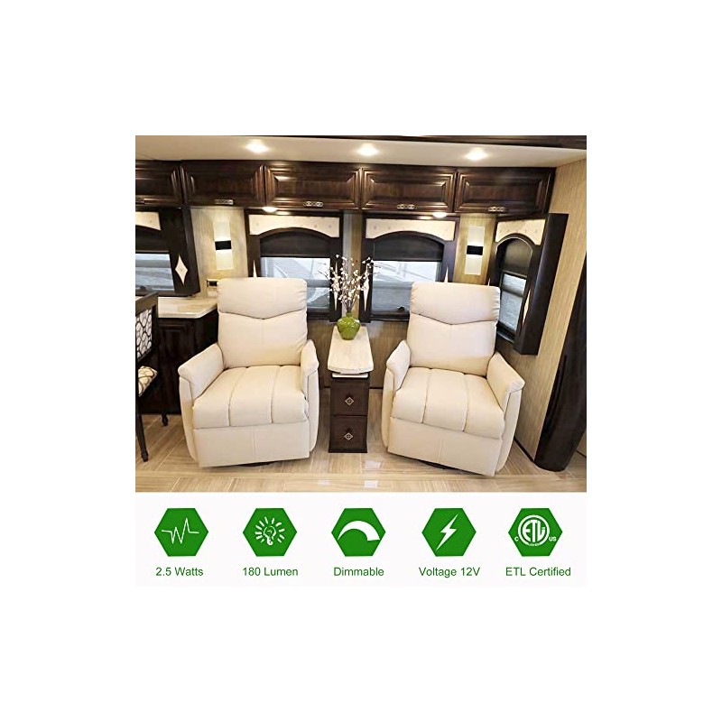 2Pack RV LED Wall Sconce with Switch, 12Volts RV Interior