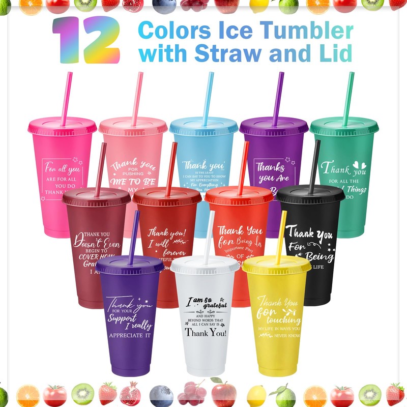 Bokon 30 Pcs Employee Appreciation Gifts 24oz Plastic Cups with