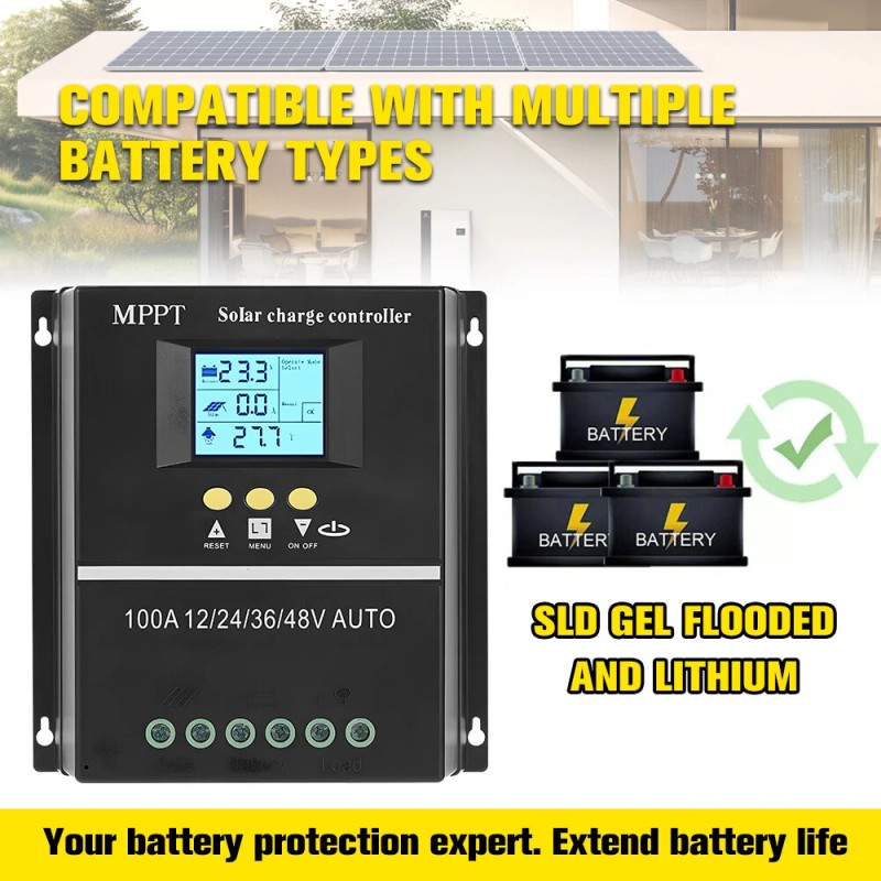 KEPEAK 60A/100A 12V/24V/36V/48 - 100A 12V/24V/36V/48V MPPT Charge Controller