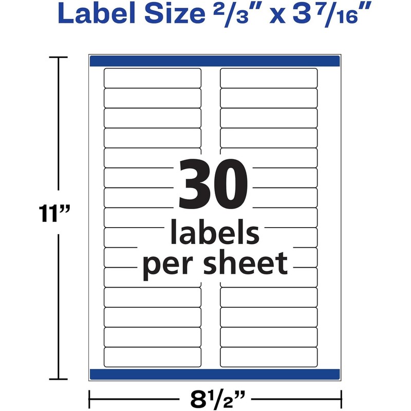 Avery File Folder Labels, 16.934,2 x 8,7 cm White, pack