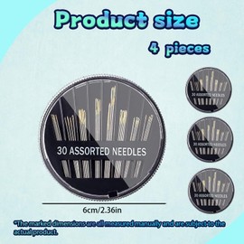 PonFxp Sewing Needles - 4 Boxes of 30 Hand Sewing Needles for Embroidery, Tailoring, and Quilting; Durable Needles for Sewing with Golden Eye Design; Ideal for Home Use, Crafting