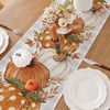 Romanstile Pumpkin Leaves Fall Table Runner, Buffalo Plaid Autumn Thanksgiving