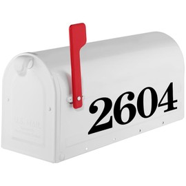 Matte Black - HOA Mailbox Numbers - - 8" Tall - - Vinyl Sticker - Modern Contemporary - Home Business Address - CSB - Die Cut Decal