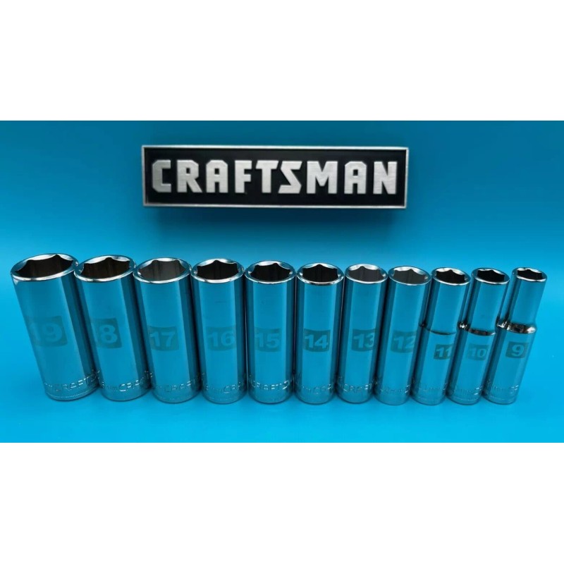 CRAFTSMAN 11pc 3/8" Dr 6pt DEEP LENGTH METRIC socket set