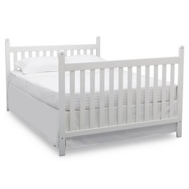 Full-Size Conversion Kit Bed Rails Compatible with Sunnyvale Convertible Crib by Delta Children - Solid Wood Rail #0050 - Toddler & Adult Bed Rail for Full-Size - Baby Furniture (Bianca White - 130)