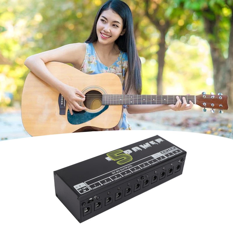 Guitar Effect Pedal Power Supply 10 Independent DC 9V 12V