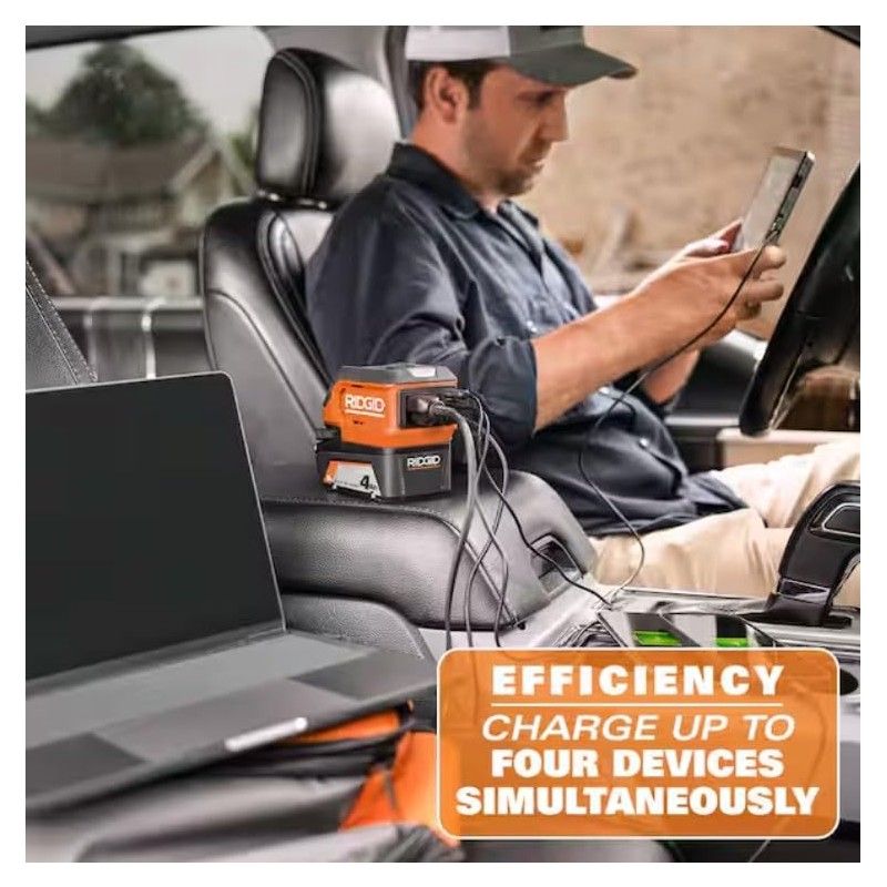 RIDGID 18V - Inversor de potencia inalámbrico de 175 vatios