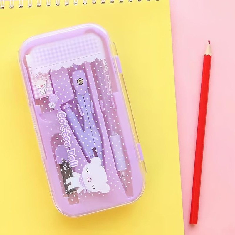 8 Pcs Math Geometry Set,Compass Protractors Square Set Math Geometry